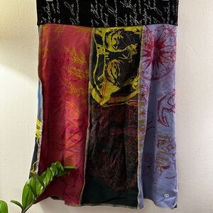 Multi-color & pattern stretch skirt